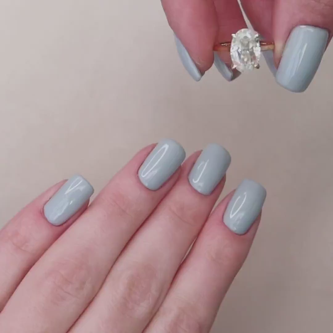 3.5 CT Oval Cut Solitaire Style Moissanite Engagement Ring